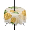 thumbnail image 1 of Coolnut 60" Pineapples Outdoor Round Tablecloth, Waterproof Stain-Resistant Non-Slip Circular Tablecloth with Umbrella Hole and Zipper for Tabletop Backyard Party BBQ Decor, 1 of 7