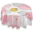 thumbnail image 1 of Coolnut 60" Pink Polka Dots Outdoor Round Tablecloth, Waterproof Stain-Resistant Non-Slip Circular Tablecloth with Umbrella Hole and Zipper for Tabletop Backyard Party BBQ Decor, 1 of 7
