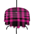thumbnail image 1 of Coolnut 60" Plaid Outdoor Tablecloth with Umbrella Hole and Zipper, Waterproof Round Tablecloth for Party,Patio,Picnic,Holiday Dinner,Summer, 1 of 7