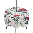 thumbnail image 1 of Coolnut 60" Poppy Flower Round Tablecloth, Waterproof Spillproof Polyester Fabric Table Cover with Zipper Umbrella Hole for Outdoor Patio Garden Dining Party, 1 of 7