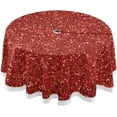thumbnail image 1 of Coolnut 60" Red Glitter Texture Round Tablecloth 60In,Waterproof Round Table Cloths with Umbrella Hole and Zipper,Party Patio Table Covers for Outdoor Backyard /BBQ/Picnic, 1 of 7