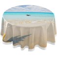 thumbnail image 1 of Coolnut 60" Starfish on Beach Outdoor Round Tablecloth, Waterproof Stain-Resistant Non-Slip Circular Tablecloth with Umbrella Hole and Zipper for Tabletop Backyard Party BBQ Decor, 1 of 7