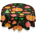 thumbnail image 1 of Coolnut 60" Thanksgiving Pumpkin Round Tablecloth, Waterproof Stain and Wrinkle Resistant Washable Decorative Table Covers for Kitchen Dining Tabletop Party Outdoor Picnic, 1 of 7