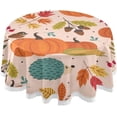 thumbnail image 1 of Coolnut 60" Watercolor Pumpkins Round Tablecloth, Waterproof Stain and Wrinkle Resistant Washable Decorative Table Covers for Kitchen Dining Tabletop Party Outdoor Picnic, 1 of 7