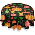 thumbnail image 1 of Coolnut 60" Watercolor Pumpkins Round Tablecloth, Waterproof Stain and Wrinkle Resistant Washable Decorative Table Covers for Kitchen Dining Tabletop Party Outdoor Picnic, 1 of 7