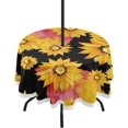 thumbnail image 1 of Coolnut 60" Yellow Gazania Flower Round Tablecloth 60In,Waterproof Table Cover with Umbrella Hole and Zipper,Party Patio Table Covers for Indoor & Outdoor Backyard /BBQ/Picnic, 1 of 7