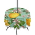 thumbnail image 1 of Coolnut 60" Yellow Lemons Outdoor Round Tablecloth, Waterproof Stain-Resistant Non-Slip Circular Tablecloth with Umbrella Hole and Zipper for Tabletop Backyard Party BBQ Decor, 1 of 7