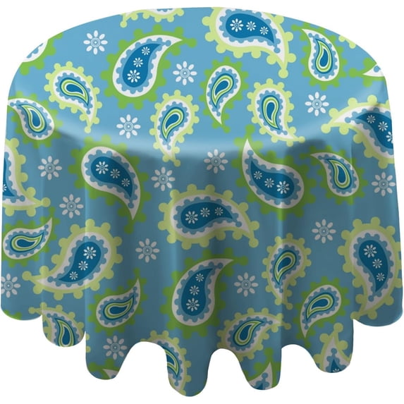 Coolnut 60"x60" Round Tablecloth, Beautiful Elements Modern Table Cover for Home Decoration Washable Table Cloth for Dinner Picnic