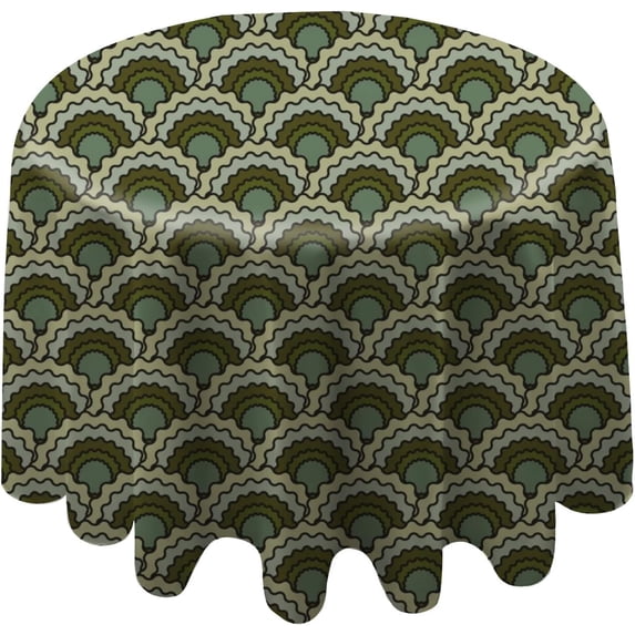 Coolnut 60"x60" Round Tablecloth, Decorative Mermaid Scales Squama Pattern Modern Table Cover for Home Decoration Washable Table Cloth for Dinner Picnic