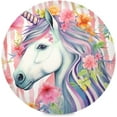 thumbnail image 1 of Coolnut 6PC Place Mats Watercolor Unicorn Flowers Round Placemat Heat-Resistant Placemats Dining Table Mat Circle Shape 15.4" for Kitchen/Dinner/Party/Restaurant Home Decor Gifts, 1 of 7