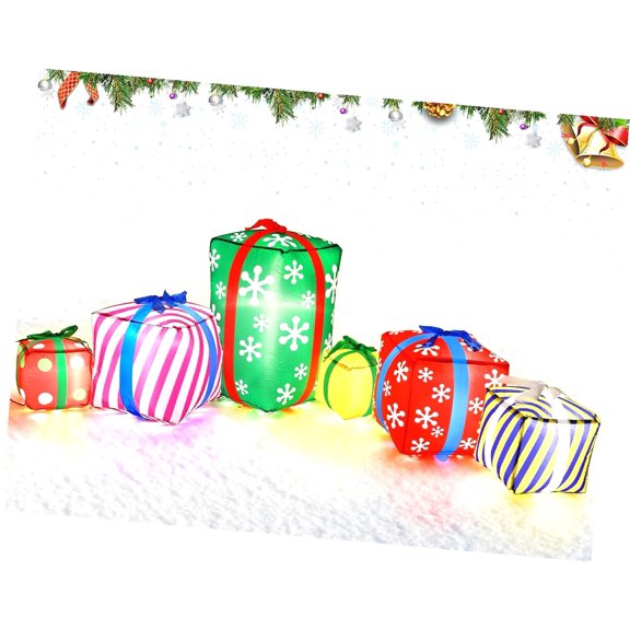 Coolnut 9-Foot Long Christmas Boxes with Lights Decoration Xmas Blow- Boxes Built-in Automatic Blowers and Weights for Indoor Yard Lawn D
