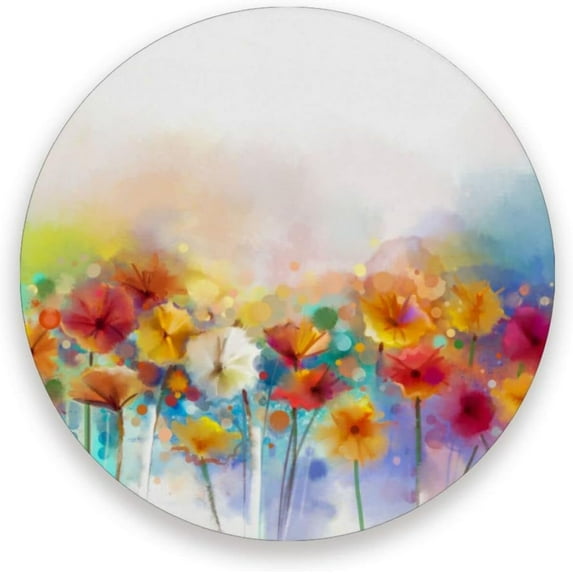 Coolnut Abstract Floral Print Coasters for Drinks Set of 2, Absorbent Ceramic Drink Coaster with Cork Base for Wooden Coffee Table, Cool Housewarming Gift for Home Decor Gifts