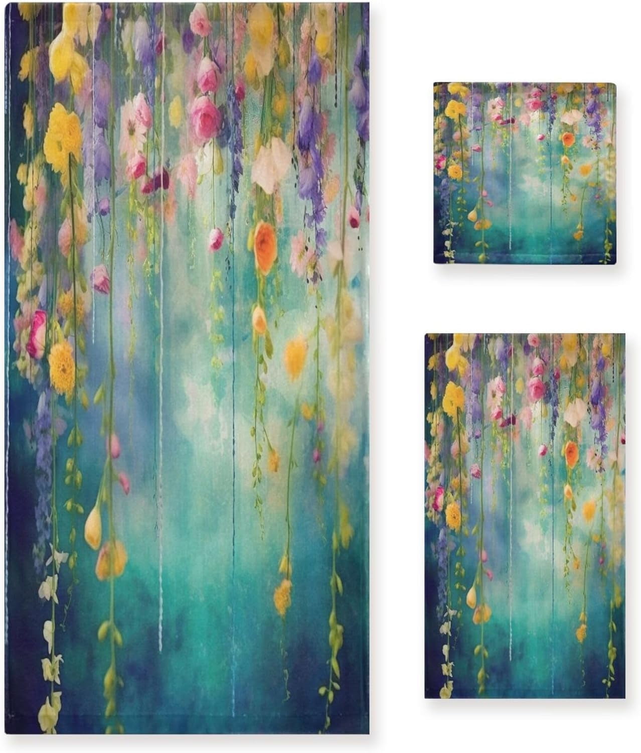 100%Cotton Flower Print Adult Bath Towel