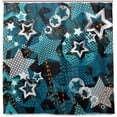 thumbnail image 1 of Coolnut Abstract Grunge Star Pattern Bath Shower Curtain Liners 72x72in Polyester Waterproof Bath Curtains with Hooks, 1 of 5