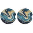 thumbnail image 1 of Coolnut Abstract Marble Car Coasters 2 Pack Drinks Absorbent Ceramic Stone Car Coasters with Fingertip Grip Car Cup Holder Coasters Home Decor Gifts, 1 of 6