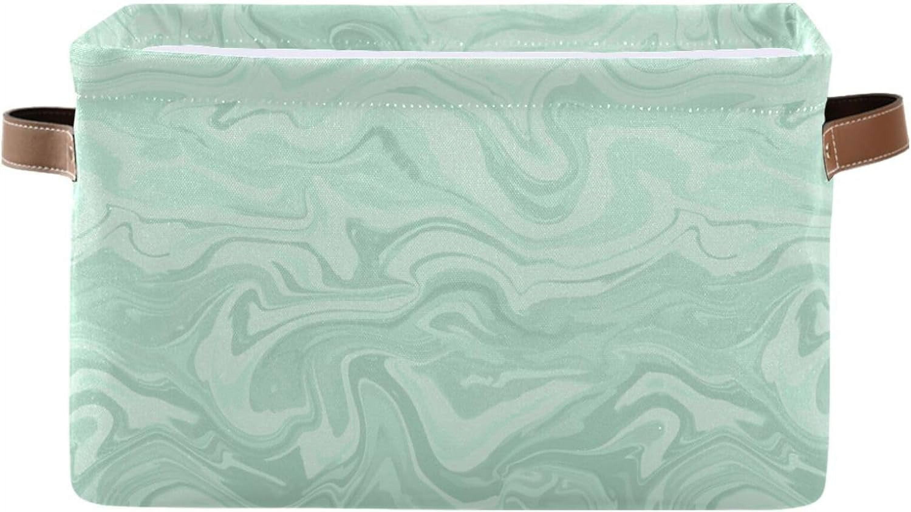Coolnut Abstract Marble Mint Green Foldable Storage Basket for Shelves ...