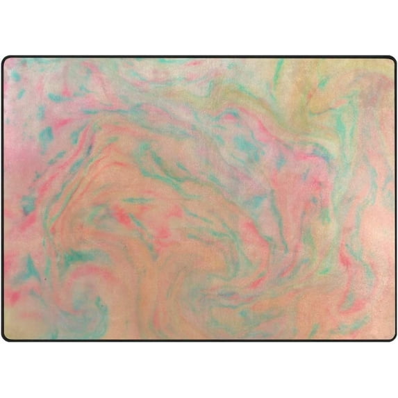 Coolnut Abstract Multicolored Holographic Area Rug Carpet, Light Weight Polyester Floor Mat Kids Playing Mat for Living Room Bedroom , 7' x 5' (80 x 58 in)