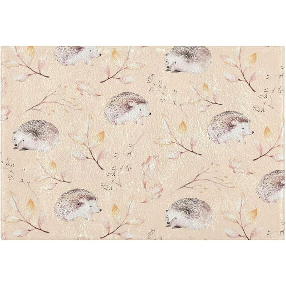 Coolnut Adorable Hedgehogs Bathroom Rug Rectangular Bath Mat Non Slip Bath Rugs Absorbent Shaggy Bathmats for Sink Shower 16" x 24" Home Decor