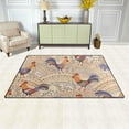 thumbnail image 1 of Coolnut Area Rug 60 x 39 inch (5'x 3'3"), Carpet Cute Roosters in Floral Ornament Nursery Rug Floor Mat for Hardwood Floor Entrance Living Room Bedroom, 1 of 6