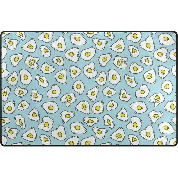 Coolnut Area Rug 60 x 39 inch (5'x 3'3"), Carpet Fried Eggs Nursery Rug Floor Mat for Hardwood Floor Entrance Living Room Bedroom