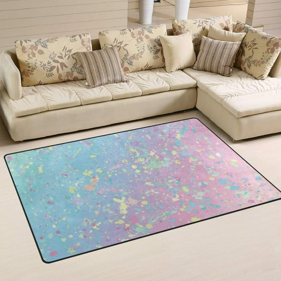 Coolnut Area Rug 60 x 39 inch (5'x 3'3"), Carpet Unicorn Rainbow Mesh Nursery Rug Floor Mat for Hardwood Floor Entrance Living Room Bedroom