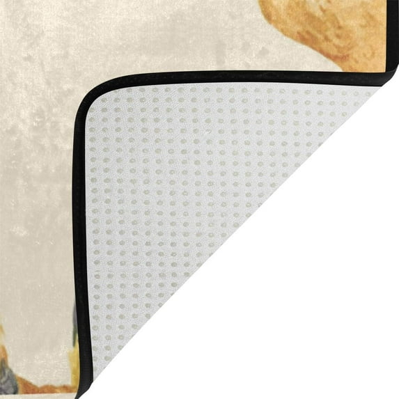 Coolnut Area Rug 60 x 39 inch (5'x 3'3"), Carpet Watercolor Chickens and Rooster Nursery Rug Floor Mat for Hardwood Floor Entrance Living Room Bedroom