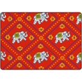 thumbnail image 1 of Coolnut Area Rug 60 x 39 inch (5'x 3'3"), Elephant Pattern on Red Nursery Rug Floor Mat Kids Playing Mat for Living Room Bedroom, 1 of 6