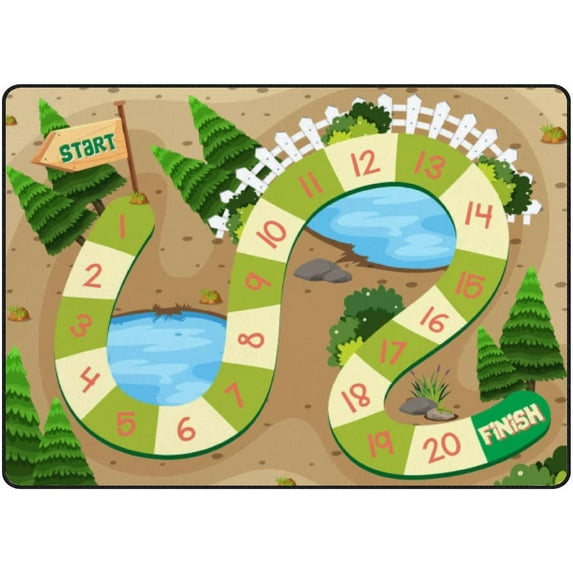 Coolnut Area Rug Board Game at Sand Nursery Rug Floor Mat Kids Playing Mat 7' x 5' (80 x 58 in) for Living Room Bedroom