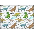 thumbnail image 1 of Coolnut Area Rug Dinosaurs Doodles on White Nursery Rug Floor Mat Kids Playing Mat 7' x 5' (80 x 58 in) for Living Room Bedroom, 1 of 6