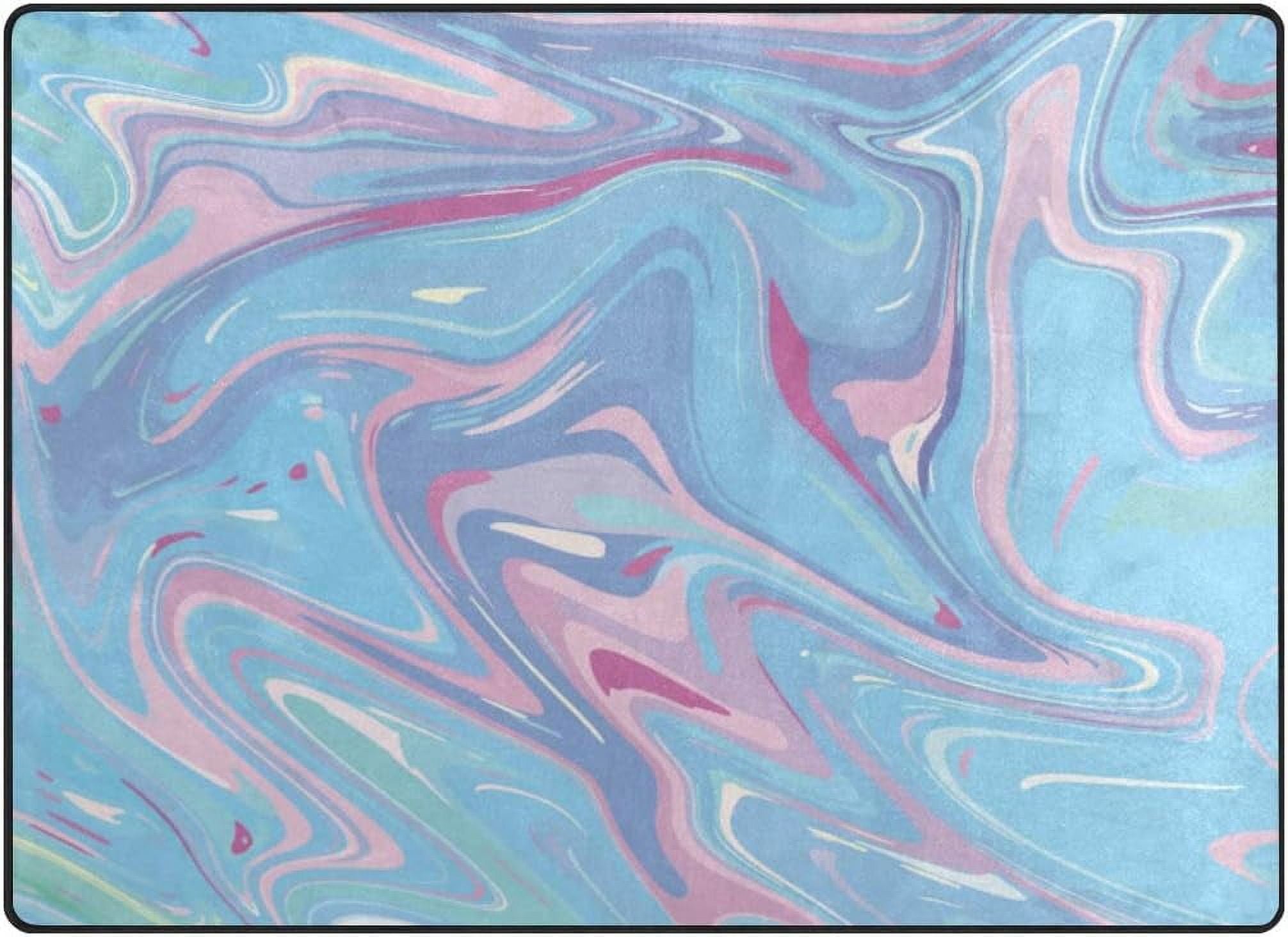 Coolnut Area Rug Pad Marble Effect Painting Nursery Rugs, Floor Mat for