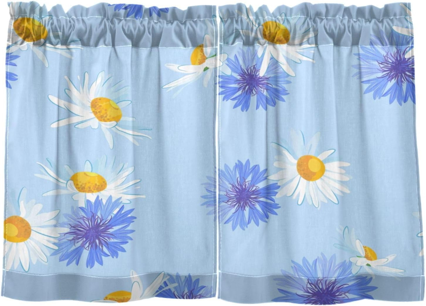 Coolnut Art Daisy Kitchen Curtains, Window Treatments, Short Curtains