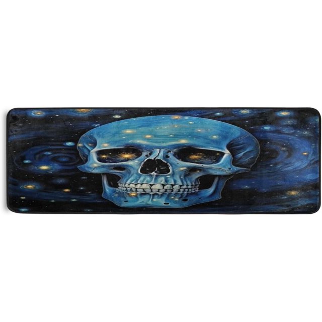 Coolnut Art Starry Sky Skull NonSlip Runner Rug Area Rug Washable