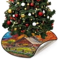thumbnail image 1 of Coolnut Autumn Country Landscape Christmas Tree Mats Waterproof Tree Skirt, Oil Painting Horse Xmas Tree Stand Tray Mat Floor Protector Pad for Holiday Party Decoration, 28.3", 1 of 6
