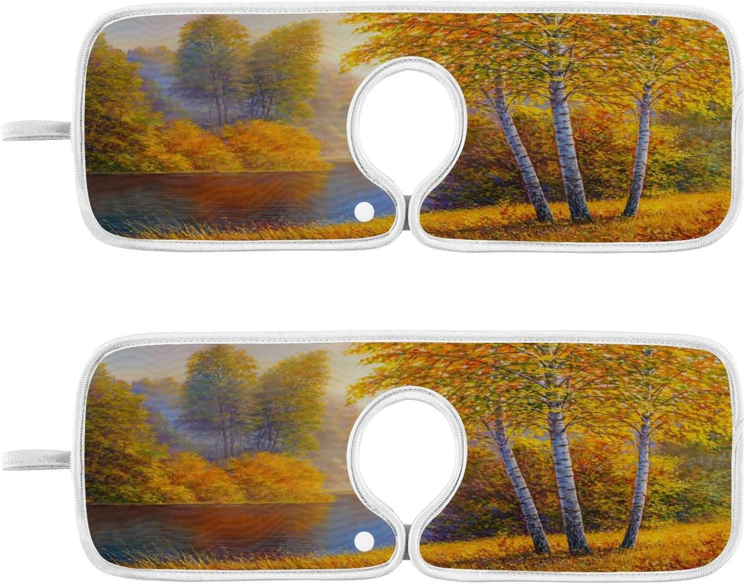 Coolnut Autumn Forest River Sink Splash Guard for Faucet 2 Packs Faucet ...