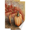 thumbnail image 1 of Coolnut Autumn Golden Pumpkin Hand Towels for Bathroom, Fall Thanksgiving Day Kitchen Towel Set of 2 Ultra Soft and Highly Absorbent, Decorative Fingertip Face Bath Towel for Spa & Hotel, 1 of 4