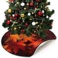 thumbnail image 1 of Coolnut Autumn Leaves Maple Christmas Tree Mats Waterproof Tree Skirt, Fall Scenery Xmas Tree Stand Tray Mat Floor Protector Pad for Holiday Party Decoration, 28.3", 1 of 6