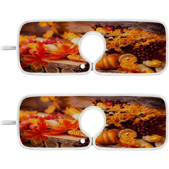 Coolnut Autumn Marple Leaves Kitchen Sink Splash Guard 2 Packs Faucet Absorbent Mats Fall Harvest Faucet Handle Drip Catcher Quickly Drying Mat for Kitchen Counter Bathroom, 14.9"x5.5"