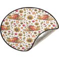 thumbnail image 1 of Coolnut Autumn Pumpkin Cornucopia Christmas Tree Mats Waterproof Tree Skirt, Thanksgiving Day Sunflower Xmas Tree Stand Tray Mat Floor Protector Pad for Holiday Party Decoration, 28.3", 1 of 6