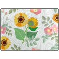 thumbnail image 1 of Coolnut Autumn Roses Sunflowers Lightweight Carpet Mats, 5'3" x 4' Area Soft Rugs, Floor Mat Rug Home Decoration for Kids Room Living Room, 63"x 48", 1 of 6