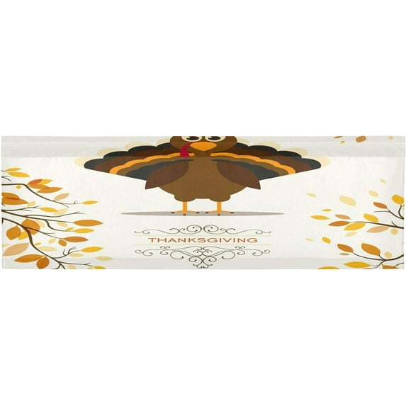 Coolnut Autumn Thanksgiving Turkey Valance Curtains for Kitchen or Bathroom,Valances Window Treatment Rod Pocket Drape 54x18inch Light Filtering Living Room Bedroom Decor186
