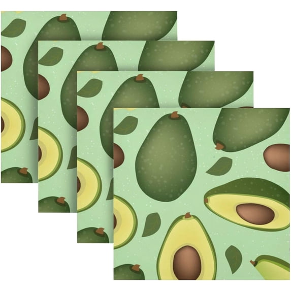 Coolnut Avocado Cloth Napkins Set of 1, Reusable Washable Polyester Dinner Table Napkins for Family, Weddings, Parties, Home Decor, 20 x 20 Inch Washcloth Gift