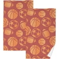 thumbnail image 1 of Coolnut Ball Game Silhouette Patterned Hand Towels 2 PCS, Cotton Bath Towel for Drying Face Hands Body Decorative Water Absorbent Lightweight Towels for Bathroom Ktichen Travel Gym, 16"x28", 1 of 6