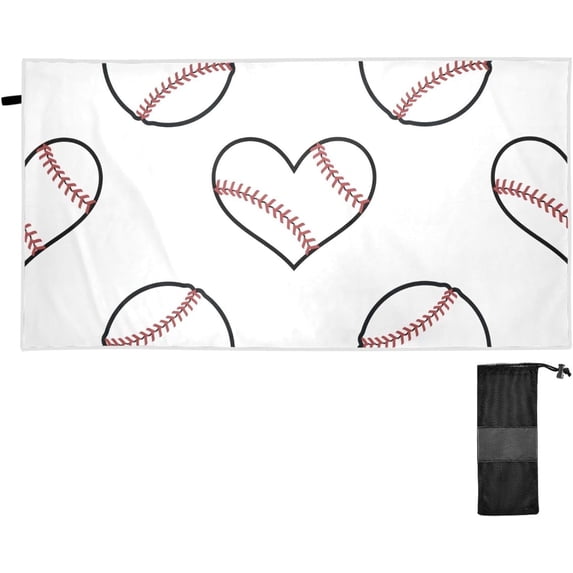 Coolnut Baseball Print Beach Towel Fast Drying Camping Towels Sand Free Beach Blanket Soft Absorbent Travel Sport Towel for Gym Bath Shower Swimming 31" x 71" Washcloth Gift