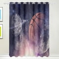 thumbnail image 1 of Coolnut Basketball Game Thermal Insulated Blackout Grommet Printed Window Curtain - 84x55 in - 100% Polyester 2 Panels, Stitchingstyles, 1 of 6