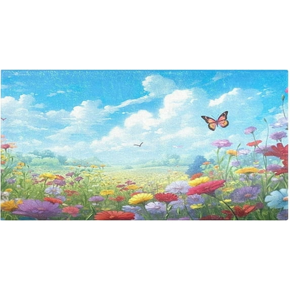 Coolnut Bath Mat, Soft Absorbent Bath Rug, Floral Landscape Bath Mats for Bathroom, Living Room Bedroom Home Floor Mat, Bath Mat for Tub Non Slip 20 x 39 Inch Home Decor