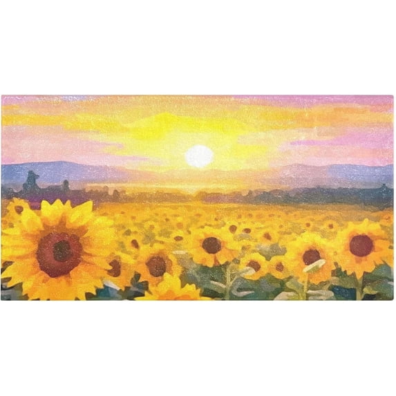 Coolnut Bath Mat, Soft Absorbent Bath Rug, Sunflowers Painting Bath Mats for Bathroom, Living Room Bedroom Home Floor Mat, Bath Mat for Tub Non Slip 20 x 39 Inch Home Decor