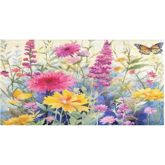 Coolnut Bath Mat, Soft Absorbent Bath Rug, Wildflowers Bath Mats for Bathroom, Living Room Bedroom Home Floor Mat, Bath Mat for Tub Non Slip 20 x 39 Inch Home Decor