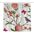 thumbnail image 1 of Coolnut Bath Shower Curtain Liners 72"x72", Spring Birds Butterflies Peony Flowers Polyester Waterproof with 12 Curtain Hooks Bathroom Accessories Decoration, 1 of 6