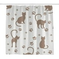 thumbnail image 1 of Coolnut Bath Shower Curtain Liners Cats and Traces 66x72in Polyester Waterproof with 12 Curtain Hooks, 1 of 6