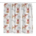 thumbnail image 1 of Coolnut Bath Shower Curtain Liners Cute Dogs and Bones Paws 72x72in Polyester Waterproof with 12 Curtain Hooks, 1 of 6